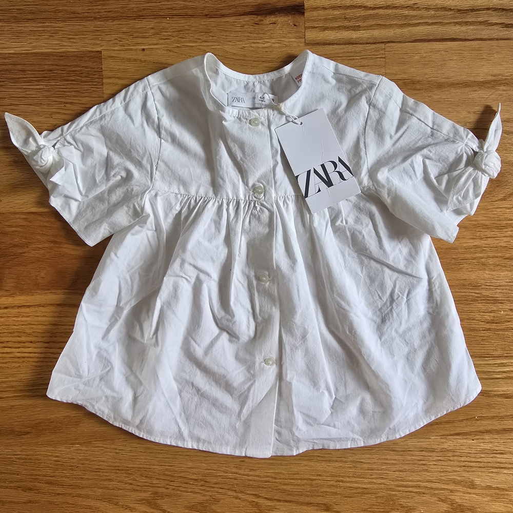 Zara Kids White Button-Up Shirt
